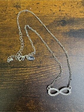 Lia Sophia Silver Tone Infinity Crystal Necklace